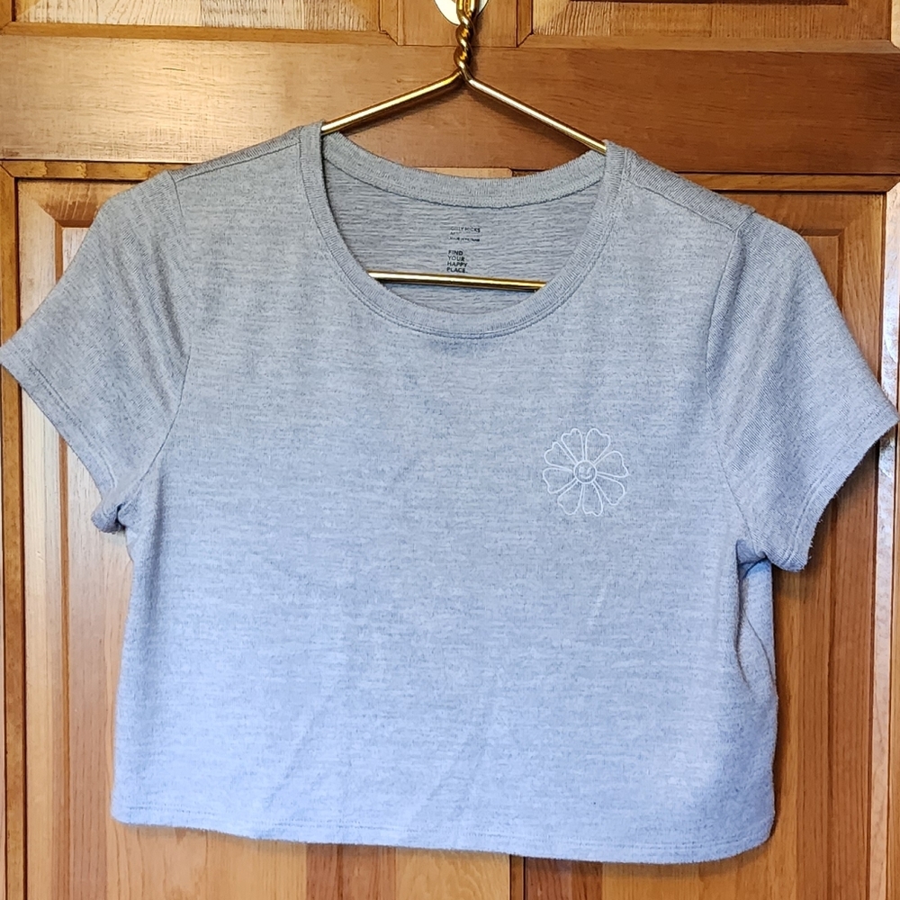 Gray crop top